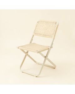 Slate Arc Folding Outdoor Chair - Ivory (synthetic illustration; no displayed measurements)