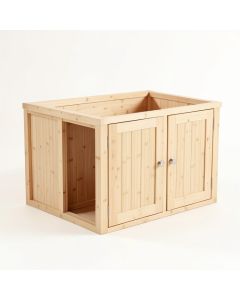 Linden Falls Empty Furniture-Style Litter Enclosure - Beige (synthetic illustration; no displayed measurements)