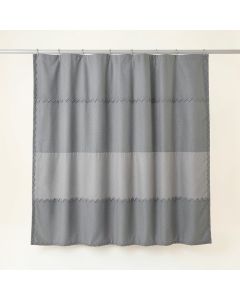 Brook Dell Shower Curtain Hanging Flat From A Plain Rod - Gray (synthetic illustration; no displayed measurements)