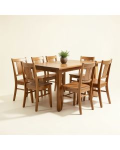 Aborn Butterfly Leaf Rubberwood Solid Wood Dining Set (synthetic illustration; no displayed measurements)