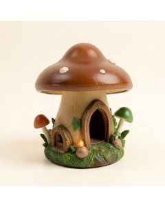 Mushroom Teapot Gnome Fairy House Solar Powered Led Outdoor Garden Light (synthetic illustration; no displayed measurements)