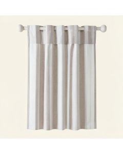 Textured Slub Anti-Dust Striped Semi-Sheer Rod Pocket Single Curtain Panel (synthetic illustration; no displayed measurements)