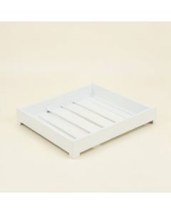 Flint Fold Empty Under-Desk Cable Tray - White (synthetic illustration; no displayed measurements)