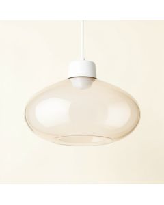 Dunlevy 8.5 '' H Glass Oval Pendant Shade ( Screw On ) In White/Beige (synthetic illustration; no displayed measurements)