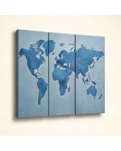 Textural World Map - Multi-Piece Image Print On Canvas (synthetic illustration; no displayed measurements)