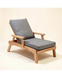 Iola Outdoor Reclining Chaise Lounge With Cushion (synthetic illustration; no displayed measurements)