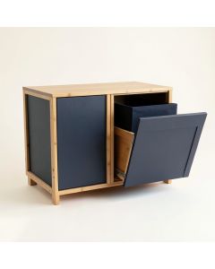 Harbor Bend Freestanding Pull-Out Hamper Cabinet - Navy (synthetic illustration; no displayed measurements)