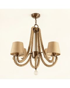 Cadwell 3 - Light Candle Style Globe Chandelier With Rope Accents (synthetic illustration; no displayed measurements)