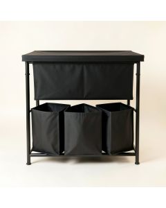 Cedar Brook Laundry Sorting Station With Plain Removable Bags - Black (synthetic illustration; no displayed measurements)