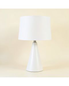 Bay Crest Table Lamp With A Plain Fabric Shade - White (synthetic illustration; no displayed measurements)