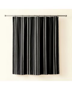 Brook Crest Shower Curtain Hanging Flat From A Plain Rod - Black (synthetic illustration; no displayed measurements)