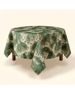 Lawhon Cotton Sanganer Peacock Tablecloth (synthetic illustration; no displayed measurements)