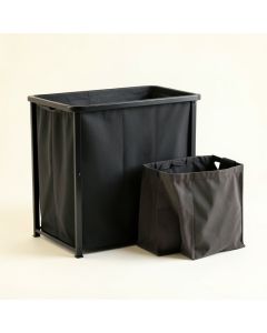 Spruce Crossing Laundry Sorting Station With Plain Removable Bags - Black (synthetic illustration; no displayed measurements)