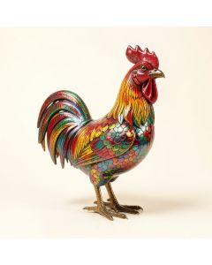 Talhah Colorful Metal Rooster Sculpture Decor (synthetic illustration; no displayed measurements)
