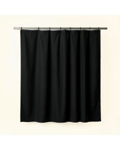 Maple Bluff Shower Curtain Hanging Flat From A Plain Rod - Black (synthetic illustration; no displayed measurements)