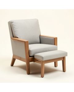 Brougham 33.54 '' Wide Wingback Chair And Ottoman (synthetic illustration; no displayed measurements)