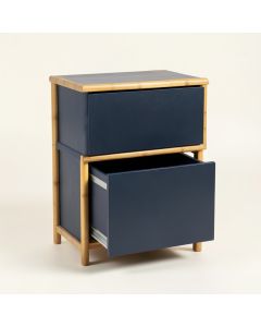 Hill Bend Freestanding Pull-Out Hamper Cabinet - Navy (synthetic illustration; no displayed measurements)