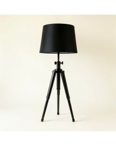 Glen Crest Floor Lamp With A Plain Fabric Shade - Black (synthetic illustration; no displayed measurements)