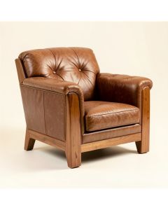 Mance 34 '' Wide Tufted Top Grain Leather Armchair (synthetic illustration; no displayed measurements)