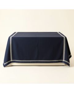 Pine Falls Flat Bed Sheet - Navy (synthetic illustration; no displayed measurements)