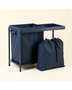 Flint Bluff Laundry Sorting Station With Plain Removable Bags - Navy (synthetic illustration; no displayed measurements)