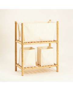Hill Crest Laundry Sorting Station With Plain Removable Bags - Cream (synthetic illustration; no displayed measurements)