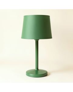 Alder Bend Table Lamp With A Plain Fabric Shade - Green (synthetic illustration; no displayed measurements)