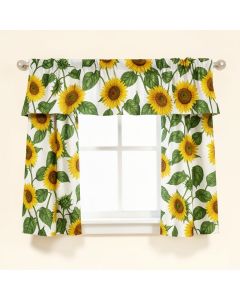 Sunflower Leaf Vine Print 54 '' Window Valance (synthetic illustration; no displayed measurements)