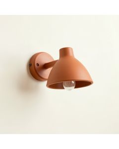 Reed Bridge Wall Sconce Mounted On A Plain Wall - Terracotta (synthetic illustration; no displayed measurements)