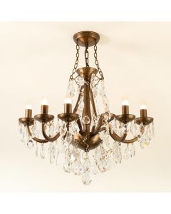 Fall River 9 - Light Shaded Tiered Chandelier With Crystal Accents (synthetic illustration; no displayed measurements)
