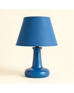 Juniper Branch Table Lamp With A Plain Fabric Shade - Blue (synthetic illustration; no displayed measurements)