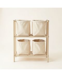 Holly Bluff Laundry Sorting Station With Plain Removable Bags - Beige (synthetic illustration; no displayed measurements)