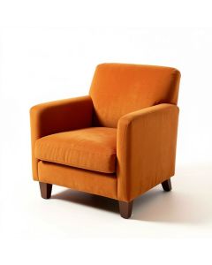 Upholstered Arm Chair In Orange (synthetic illustration; no displayed measurements)