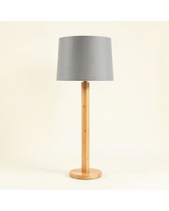 Maple Crossing Floor Lamp With A Plain Fabric Shade - Gray (synthetic illustration; no displayed measurements)