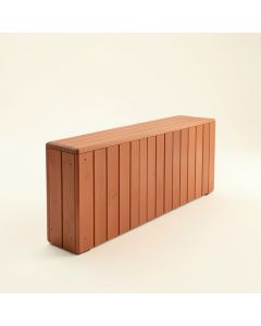 Maple Branch Narrow Outdoor Storage Bench - Terracotta (synthetic illustration; no displayed measurements)