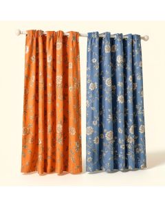Zellers Embroidered Floral Semi-Sheer Rod Pocket Curtain Panels (synthetic illustration; no displayed measurements)