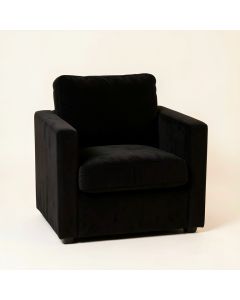 Rowan Bridge Upholstered Armchair - Black (synthetic illustration; no displayed measurements)