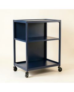 Sage Bridge Empty Rolling Workshop Cart - Navy (synthetic illustration; no displayed measurements)