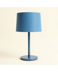 Birch Branch Table Lamp With A Plain Fabric Shade - Blue (synthetic illustration; no displayed measurements)