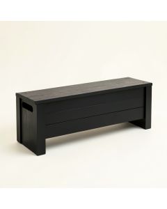 Cedar Crossing Narrow Outdoor Storage Bench - Black (synthetic illustration; no displayed measurements)