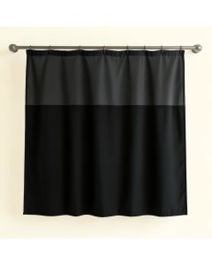 Brook Bluff Shower Curtain Hanging Flat From A Plain Rod - Black (synthetic illustration; no displayed measurements)