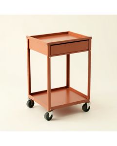Linden Dell Empty Rolling Workshop Cart - Terracotta (synthetic illustration; no displayed measurements)