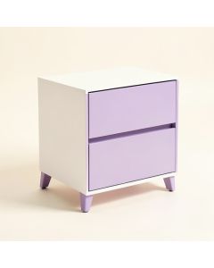Ludgera Iron Nightstand In White/Light Purple (synthetic illustration; no displayed measurements)