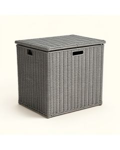 Garden Patio 88 Gallon Rattan Deck Box (synthetic illustration; no displayed measurements)