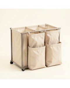 Olive Crossing Laundry Sorting Station With Plain Removable Bags - Beige (synthetic illustration; no displayed measurements)