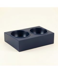 Glen Field Pet Feeding Stand With Two Plain Empty Bowls - Navy (synthetic illustration; no displayed measurements)