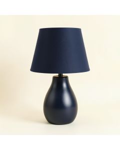 Elm Brook Table Lamp With A Plain Fabric Shade - Navy (synthetic illustration; no displayed measurements)