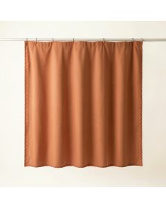 Briar Edge Shower Curtain Hanging Flat From A Plain Rod - Terracotta (synthetic illustration; no displayed measurements)