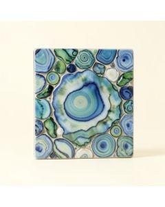 2 '' X 7.5 '' Authentic Seashell Tile Decorative Mosaic In Blue/Green Abalone (synthetic illustration; no displayed measurements)