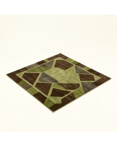 Audrey 3 Piece Geometric Brown/Moss Area Rug Set (synthetic illustration; no displayed measurements)